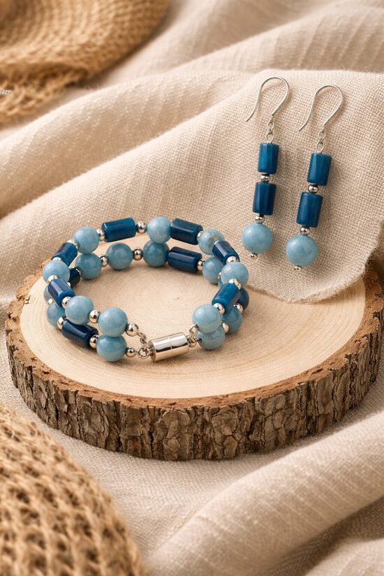 Dabīgo pērļu rotu komplekts "Polārais sapnis"